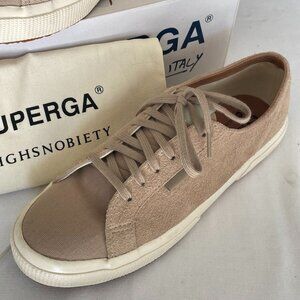 Cream leather superga Size 10